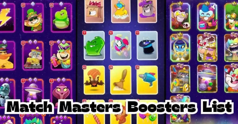 Match Masters Boosters List